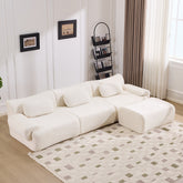 Modular Combination, Bamboo Joint Shape, Armchair, Extra-Large Compression & 3+1 Seater Chenille Deep-Seat (with 3 Pillows) All Fit Living Room/Bedroom
