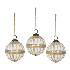 D3.2" X-Mas Hanging Ornament, Decorative Hanging Ball Christmas Tree Ornaments for Holiday Party Decorations, Set of 3