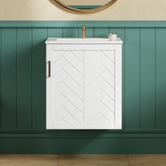 20" Wall Mounted Bathroom Cabinet with Side Cabinet Combo, Bathroom Cabinet with Soft-Closing Door, Modern Bathroom Vanity with Sink