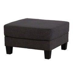 Contemporary Style Dark Gray Finish Square Storage Ottoman Wooden Legs Primary Living Room