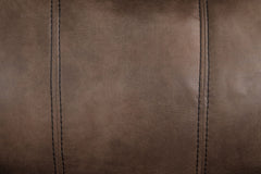 Transitional Style Contrast Welt Glider Recliner Pillow Top Arms Brown Finish Primary Living Room