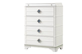 Laguna Modern Style 4-Drawer Chest Made with Wood, Hidden Jewelry Drawer and Crystal Accents in White same asG150108979 ( NJ inventory)