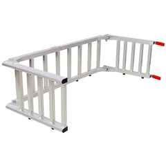 Aluminum Ramp 1,400 LBS/Pair, For Motorcycle/Lawn Mower/ATV Ramp and Tailgate Extender Combo 2 in 1, Multi purpose use, Silver color