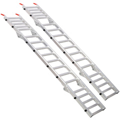 Aluminum Ramp 1,400 LBS/Pair, For Motorcycle/Lawn Mower/ATV Ramp and Tailgate Extender Combo 2 in 1, Multi purpose use, Silver color