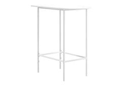 Home Bar, Bar Table, Bar Height, Pub, 36" Rectangular, Small, Kitchen, White Laminate, Metal, Contemporary, Modern