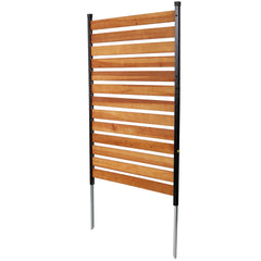 Air Conditioner Fence, 60in H x 38in W (1-Panel),Wood Fence Panels Trash Can Fences with Metal Stakes,Outdoor Freestanding Trash Can Fence