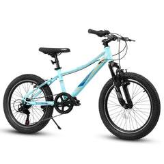 A20261 20 inch Children's Bicycle, Shock Absorbing Front Fork, 7 - Speed, V - brakes, Mountain Tire, Boys and Girls Kids Bike for Outdoor Adventure