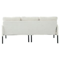 UNITED WE WIN Oversized Loveseat, Modern & Plush Double-seater Sofa, Corduroy Upholstered Couch, Cozy Bedroom Sofa with Metal Legs & Side Pockets, Ideal for Living Room, Bedroom, Dorm, Apartment