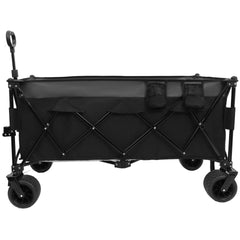 51-inch Extended Heavy-Duty Foldable Utility Wagon - 480lbs Capacity, Patented Ultra-Stable Frame, 1:6 Space-Saving Fold & 7" All-Terrain Wheels, No Assembly Needed, Black- Gray