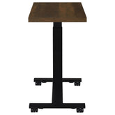 Geary Dark Pine Height Adjustable Mobile Bedroom C-Table