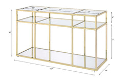 Uchenna Clear Glass & Gold Finish Sofa Table