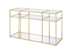 Uchenna Clear Glass & Gold Finish Sofa Table