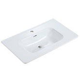BB04-30-301, Integrated white ceramic basin, drain not included