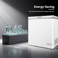 ORIKOOL Chest Freezer 5.0 Cu.ft Solid Top Commercial Deep Chest Freezers with Lockable Stay-Open Lid Painted for Back-of-House Bulk Storage