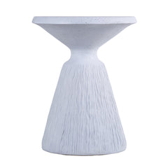 Cement Outdoor End Tables for Patio, GardenAccent Table, Modern Small Round Side Tablefor Outside, Tree Stump Garden Stool DrumTable indoor and Outdoor