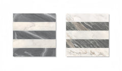 12x12 White Gray 2 color Waterjet marble tiles for floor and wall, polished natural marble tile, natural stone, genuine marble, real marble, 1 box each pattern 4 pcs