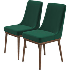 Fast Delivery Kate Mid-Century Modern Dining Chair (Set of 2) with Velvet Upholstery and Solid Wood Structure for Living Room Bedroom Outdoor Lounge