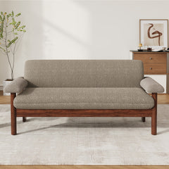 Modern Loveseat Sofa 2 Seater Couch 72.8" Loveseat Couch with Armrest Pillows for Living Room or Small Space, Brown