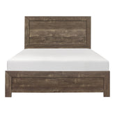 Rustic Brown Finish 1pc Eastern King Size Bed Panel Headboard Footboard Wooden Bedroom Furniture