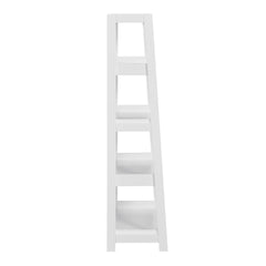 Modern 4-Shelves Bookcase White Finish Toy Storage Unit Display Rack Wooden Furniture 1pc