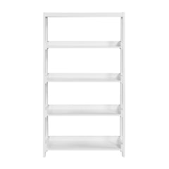 Modern 4-Shelves Bookcase White Finish Toy Storage Unit Display Rack Wooden Furniture 1pc