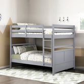 Bunk Bed Full Over Full Gray Finish Sturdy Wood Frame Guard Rails Youth Bedroom Furniture 1pc