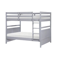 Bunk Bed Full Over Full Gray Finish Sturdy Wood Frame Guard Rails Youth Bedroom Furniture 1pc