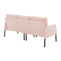 UNITED WE WIN Oversized Loveseat, Modern & Plush Double-seater Sofa, Corduroy Upholstered Couch, Cozy Bedroom Sofa with Metal Legs & Side Pockets, Ideal for Living Room, Bedroom, Dorm, Apartment