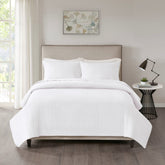 3 Piece Reversible Quilt Set White King/Cal King