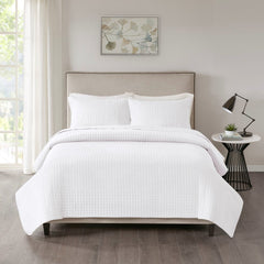3 Piece Reversible Quilt Set White King/Cal King