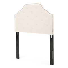 Tufted Upholstered Headboard Twin Size, Solid Wood Head Board with Durable Metal Legs, Adjustable Height Twin headboard with Nailhead Trim,fabric Headboard in Modern Button Tuffted Design