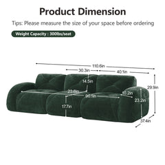 2 Piece Sofa Set Comfy Sofa Couch, 2+3 Seater Sofa Set,Deep Seat Sofa,Soft Velvet Fabric,32D High Density Sponge Bottom,No Assembly Required, Modern Sofa Set for Living Room,Green