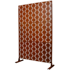 Outdoor & Indoor Privacy Screen Metal Privacy Screen 76" H×48" W, Freestanding Decorative Privacy Screen for Deck Balcony Patio, Privacy Fence Panels for Outside Lawn Garden PS105 RUSTY