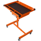 Adjustable Tear Down Work Table with Drawer for Garages, Repair Shops, and DIY, Portable, (4) 2.5" Swivel Casters, 220 Pound Capacity, Rubber Corners, Heavy Duty Steel,orange