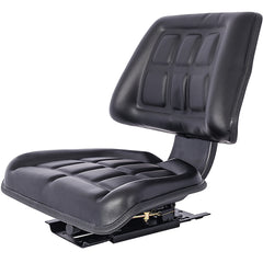 Tractor Seat w/ Backrest Black Slide Track Steel/PVC Compact Mower