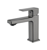 Gun Gray Single Hole Bathroom Faucet,Laundry Vanity Sink Faucet with Two 9/16" Hoses