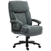 HOMCOM Big and Tall Office Chair, Up to 450 lbs. Heavy Duty High Back Desk Chair with Swivel Wheels, Executive Computer Chair for Heavy People, Gray