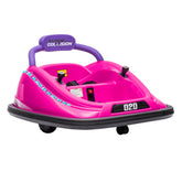 Aosom 12V Toddler Bumper Car with Remote Control, 360° Rotation Kids Electric Ride-On Toy, Twins Motor, Colorful LED Lights, 3 Songs, for Boys and Girls, Pink