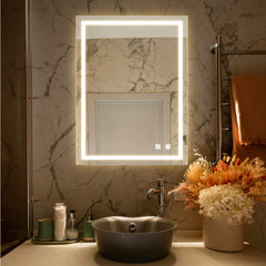 32x24inch Bathroom Led Classy Vanity Mirror with focused backplane,High Lumen,Dimmable Touch,Wall Switch Control, Anti-Fog ,CRI 95 Adjustable 3000K-4500K-6000K ,IP54 Waterproof Vertical & Horizontal