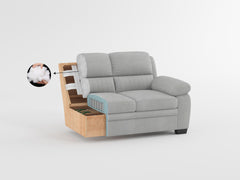 Plush Seating Chair 1pc Gray Textured Fabric Channel Tufting Solid Wood Frame Modern Living Room Furniture