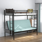 Twin over Full Metal Bunk Bed, Multi-Function,Black(OLD SKU:MF286650AAB)