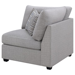 Austin Grey Cushion Back Upholstered Corner Chair with Pillows