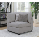 Austin Grey Cushion Back Upholstered Corner Chair with Pillows