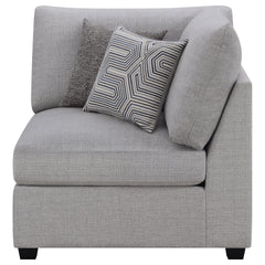 Austin Grey Cushion Back Upholstered Corner Chair with Pillows