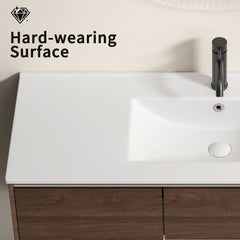 Ceramic Bathroom Sink – 121 x 46 x 17cm Thin Edge Vanity Basin, Single Bowl Countertop Porcelain Wash Basin for Bathroom, Toilet, Powder Room (No Faucet, No Drain )