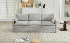 89" Cozy Upholstered 3-seater Sofa Oversized Comfy Cloud Sofa Double Cushion 3-seater Sofa Plush Cushion Sofa Couch for Living Room , Light Grey