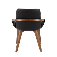 Cosmo Mid-Century Chair in Walnut and Black Faux Leather by LumiSource