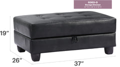 Sleek Contemporary Black Ottoman