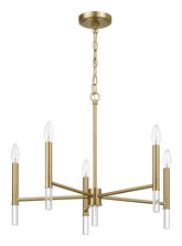 Courtyard Five Light Golden Brass Candle Light Chandelier 24"W × 17.75"H
