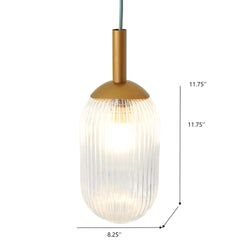 Modern Style Pendant Lamp - Bronze and Clear 110-120V Bedside Lamp Bedroom/Living Room Ceiling Light